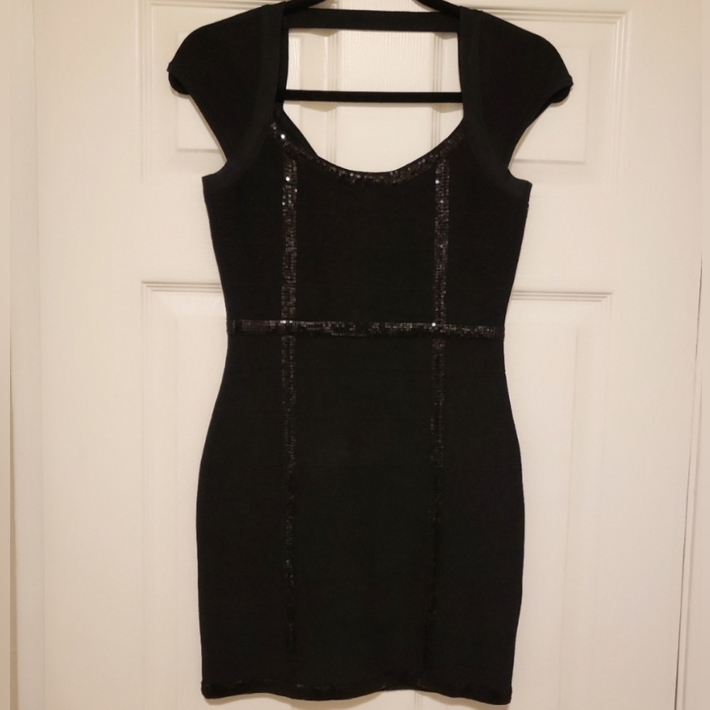 Guess black bodycon bandage dress